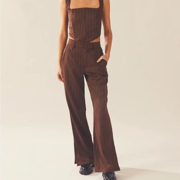 Peppermayo Exclusive - Talula Pinstripe‎ Bustier - Chocolate 4 NWT in pkg - Picture 4 of 9